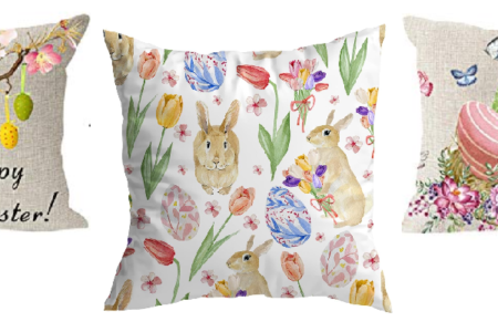 Easter Throw Pillows in Easter Home Decor